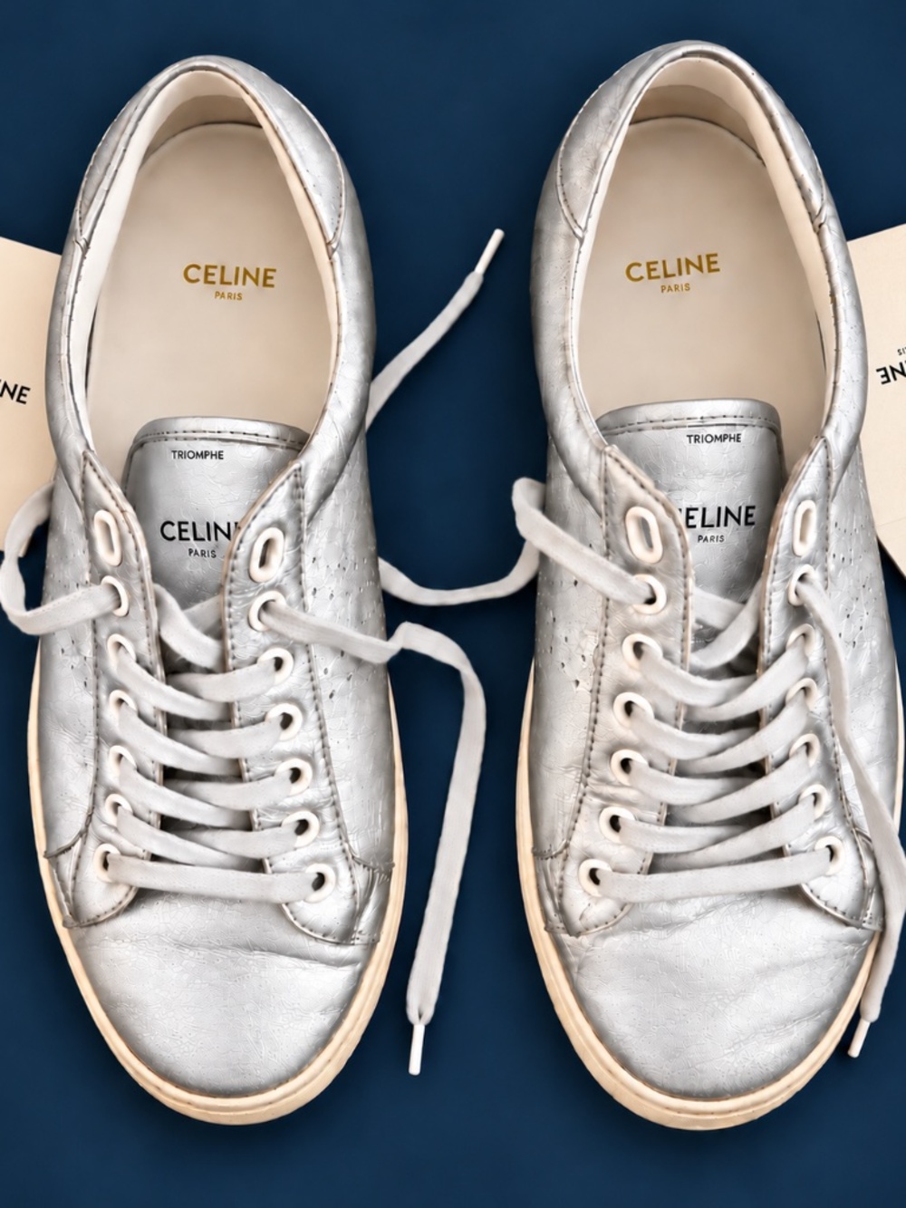 Celine silver leather sneakers